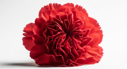 Close-up of red carnation on white background