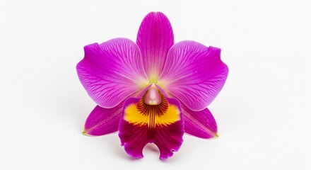 Exotic orchid flower on white background, vivid colors