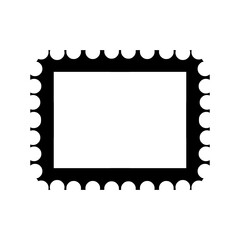 Illustration of a black square frame with a stamp pattern.