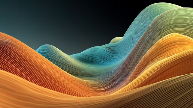 Abstract gradient wave lines with soft tones and large empty center, modern smooth pattern design suitable for creative poster, banner, wallpaper, web background and digital presentation.