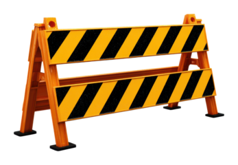 Traffic barrier installation in urban area safety equipment isolated on transparent background