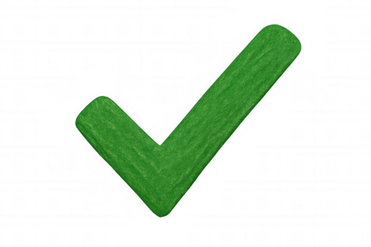 3d rendering of a green grass check mark symbol on transparent background, ideal for compositions related to nature, ecology, and sustainability