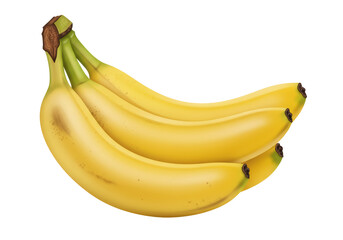 Isolated Bundle of Ripe Yellow Bananas, a Nutritious Tropical Fruit, Displaying its Natural Color