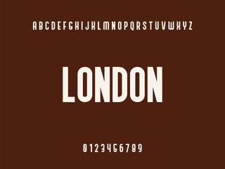 London City Text with Alphabet and Numbers on Brown Background