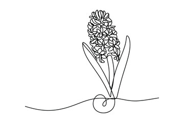 Continuous Line Drawing of a Lavender Plant | Vector Art for Nature and Aromatherapy.