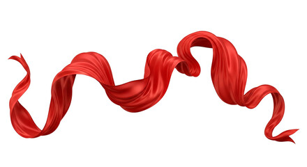 Elegant Flowing Red Ribbon with Silky Texture