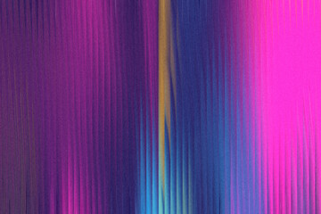 A vibrant abstract background features a vertical gradient of deep purple, electric blue, and hot pink, with a thin golden stripe running through the center, creating a dynamic and energetic visual