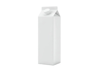Isolated White Carton Packaging Mockup for Dairy Products or Fruit Juice, Demonstrating Product Presentation with Screw Cap and Clean Design, Enhancing Brand Promotion