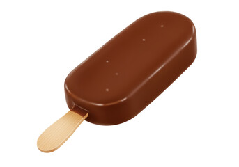 Isolated Chocolate Covered Ice Cream Bar on a Stick: A Delicious and Refreshing Frozen Dessert, Perfect for Summer Treats and Indulgent Snacks