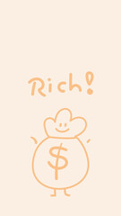 Minimal money bag get rich mobile wallpaper