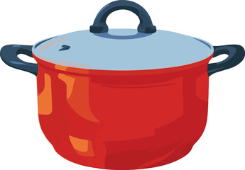 red pot isolated on white