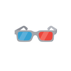 3d glasses on white background