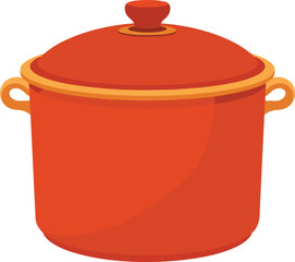 red pot with lid