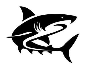 Shark silhouette, vector illustration  © Amalia
