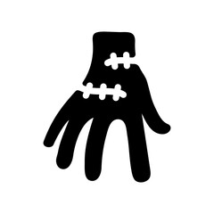 A simple black ghost icon with round eyes and mouth, isolated on a white background.