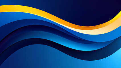 Obraz premium Stunning vibrant blue and yellow waves create a modern dynamic background for websites and marketing materials, perfect for professional presentations