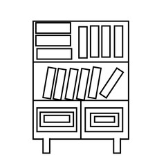 Black and white vector icons of furniture for a home or office interior design illustration