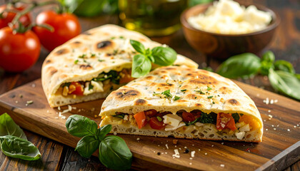 Delicious Grilled Flatbread with Feta, Tomatoes, and Herbs