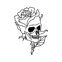 death and beauty concept line art drawing