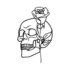 death and beauty concept line art drawing