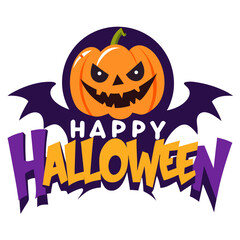 halloween pumpkin with bats