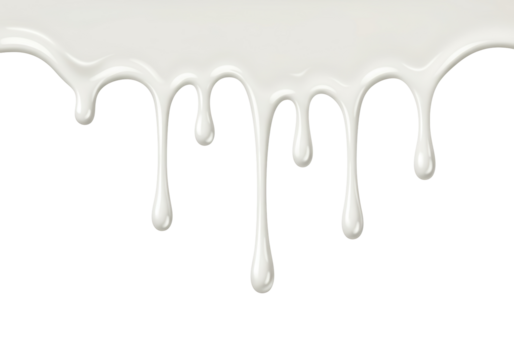 Isolated Dripping White Icing, Flowing Sweet Glaze, Creamy Texture, Culinary Decoration, Vector Illustration