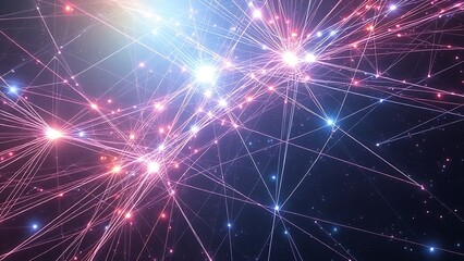 Cosmic strings of light weaving through multidimensional space, forming perfect geometric entanglement patterns.