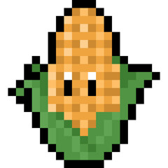 Cartoon Pixel Corn Character