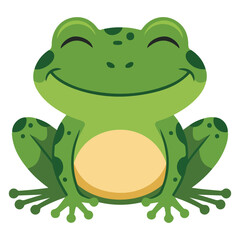Head frog cartoon character vector illustration on white background