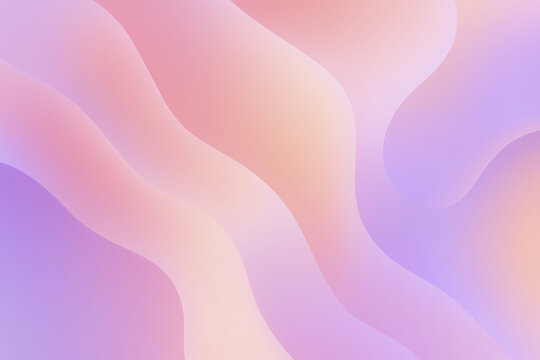 Dreamy pastel abstract waves create soothing and harmonious composition, blending soft pinks and purples for tranquil visual experience