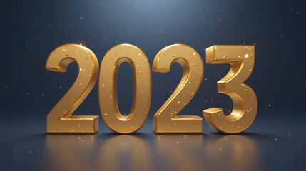 2023 golden new year symbol 3d-illustration