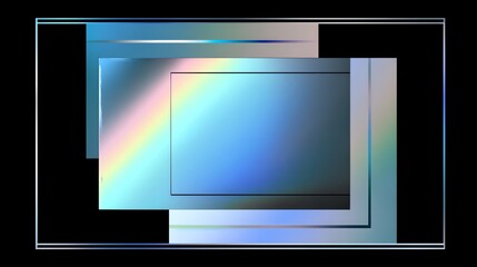 Fototapeta premium Overlapping rectangular forms in soft pastel gradients create an abstract composition, evoking a sense of depth and tranquility through layered color and minimalist design.