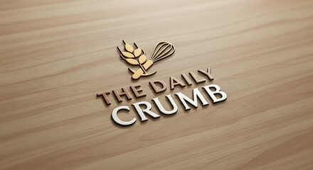bakery modern logo design featuring a whisk and wheat stalk for 'The Daily Crumb'