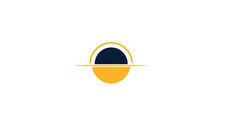 abstract sun circle logo design minimalist yellow and blue