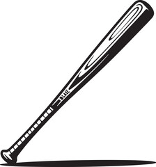 baseball bat icon vector silhouette isolated in white background