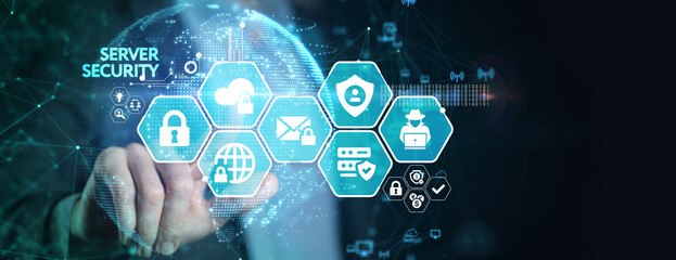 Cyber security data protection business technology privacy concept. Server security.