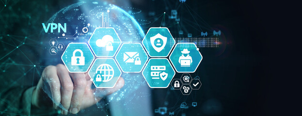 Business, Technology, Internet and network concept. VPN network security internet privacy encryption concept.