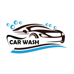 Naklejka premium Car wash, classic car repair vector premium quality logo