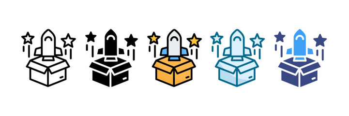 Product Launch Icon Set Multiple Style Collection