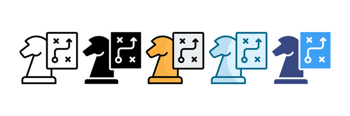 Strategic Roadmap Icon Set Multiple Style Collection
