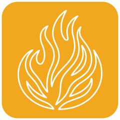 Bold vibrant flame icon ignites passion, energy, and warmth for your designs now