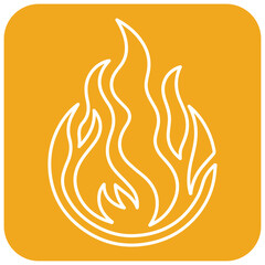 Dynamic flame icon radiating energy and passion, symbolizing motivation and intensity