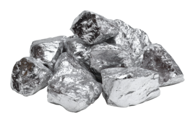 Mining silver ore industrial site high-quality natural isolated on transparent background