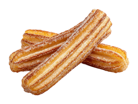 Delicious churros dessert food market sweet treats vibrant atmosphere isolated on transparent background - Powered by Adobe