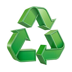 Obraz premium Green 3d recycling symbol on black background