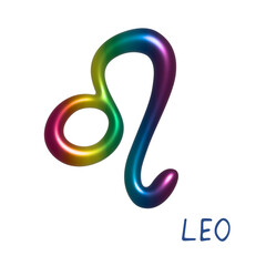 Fototapeta premium 3d leo zodiac sign Astrology clipart Element for design