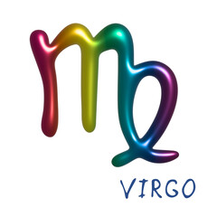 3d virgo zodiac sign Astrology clipart Element for design