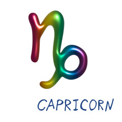 3d capricorn zodiac sign Astrology clipart Element for design