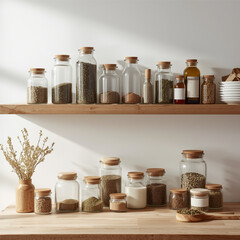 Spices and herbs in the kitchen