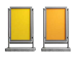 Isolated Blank Advertising Signs on Transparent Background for Marketing